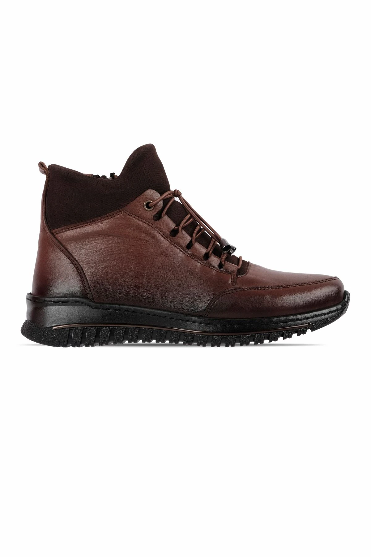 Dean Streçli Detay Fermuarlı Kadın Hakiki Deri Bot 3403 - Kahverengi