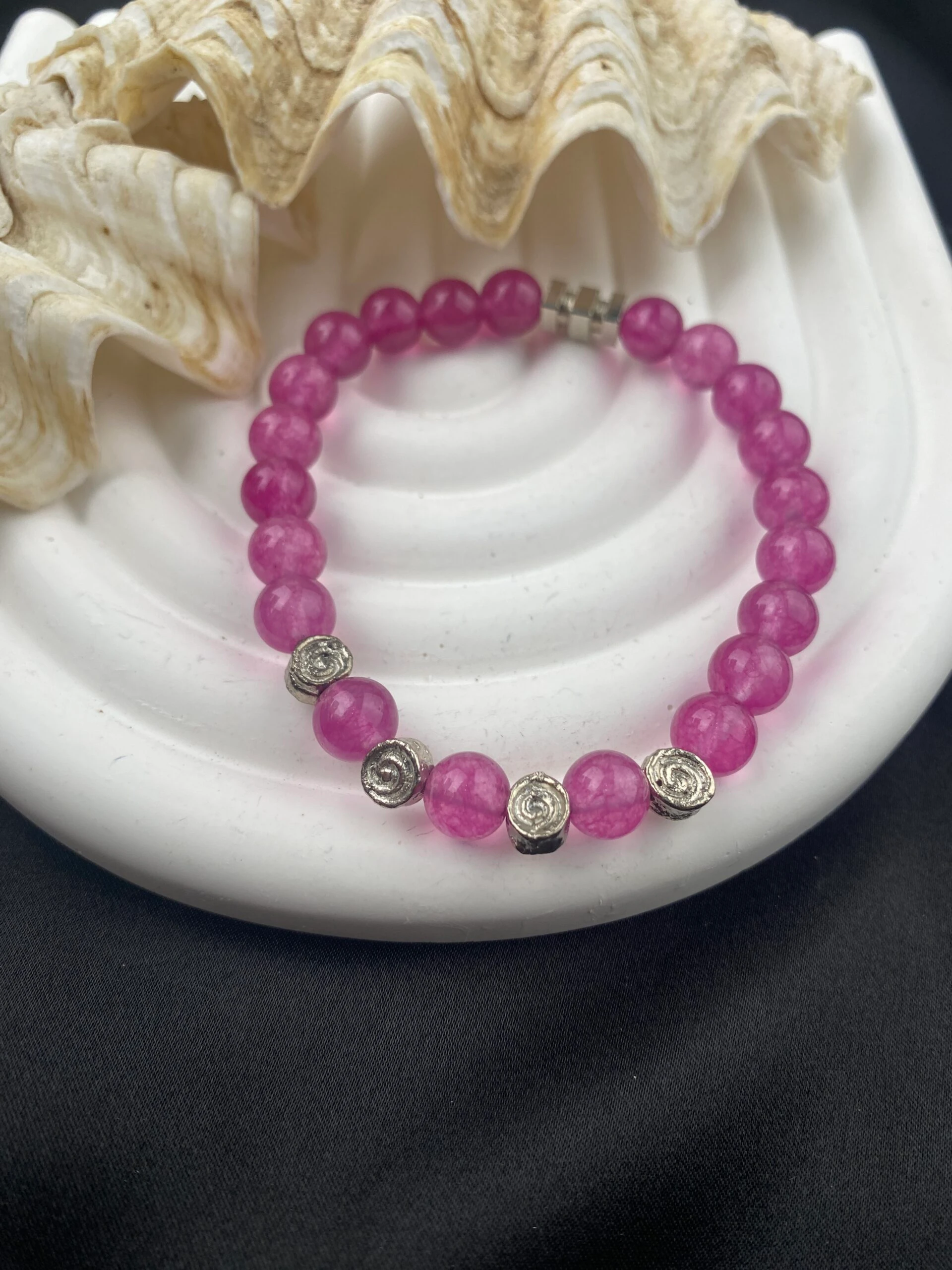 Tasarım Kadın Doğal Gül Kuvars Bileklik