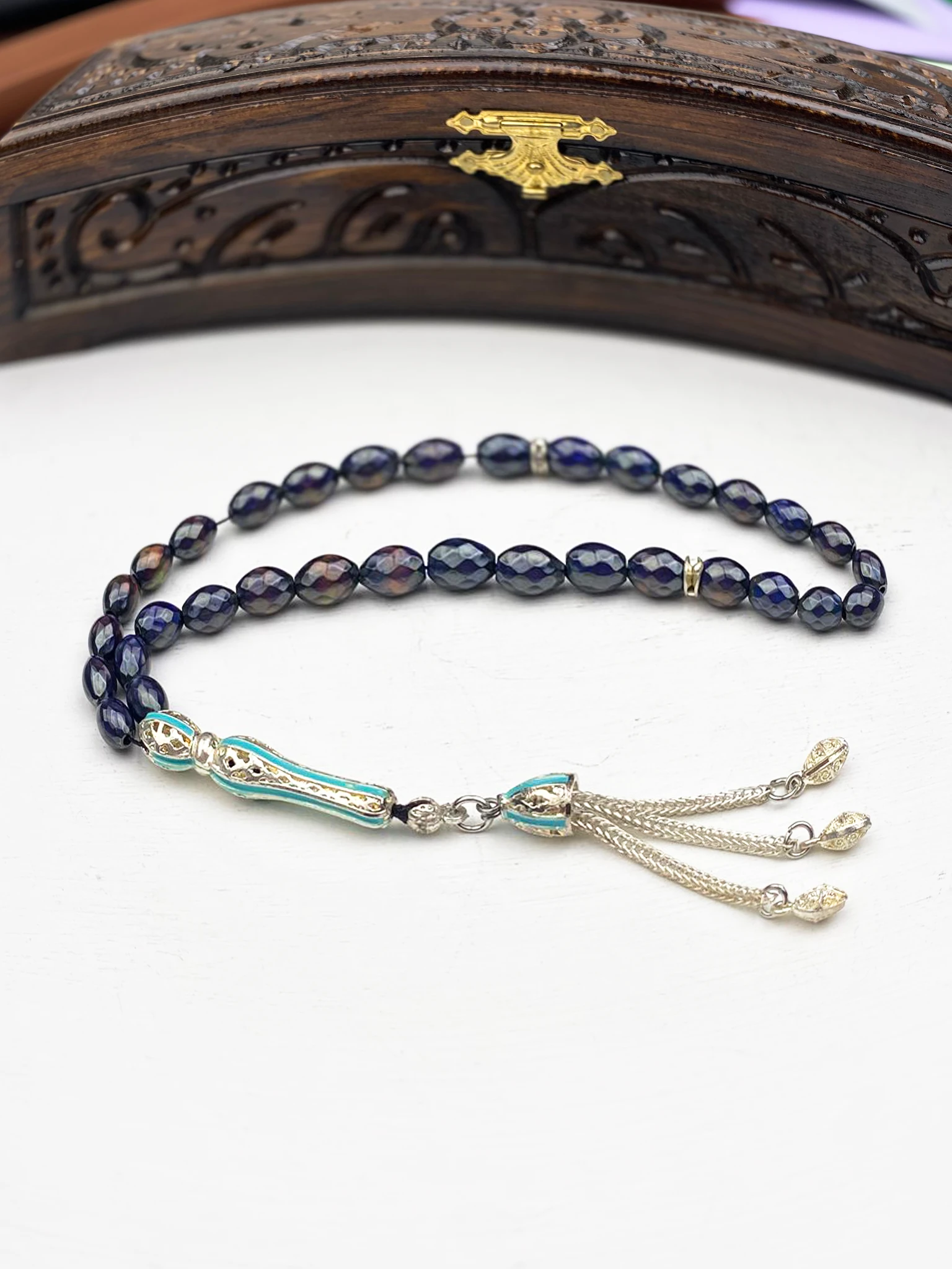 Özel Tasarım Püsküllü Vücut Isınıza Göre Renk Değiştiren Doğaltaş His Taşı Tesbih