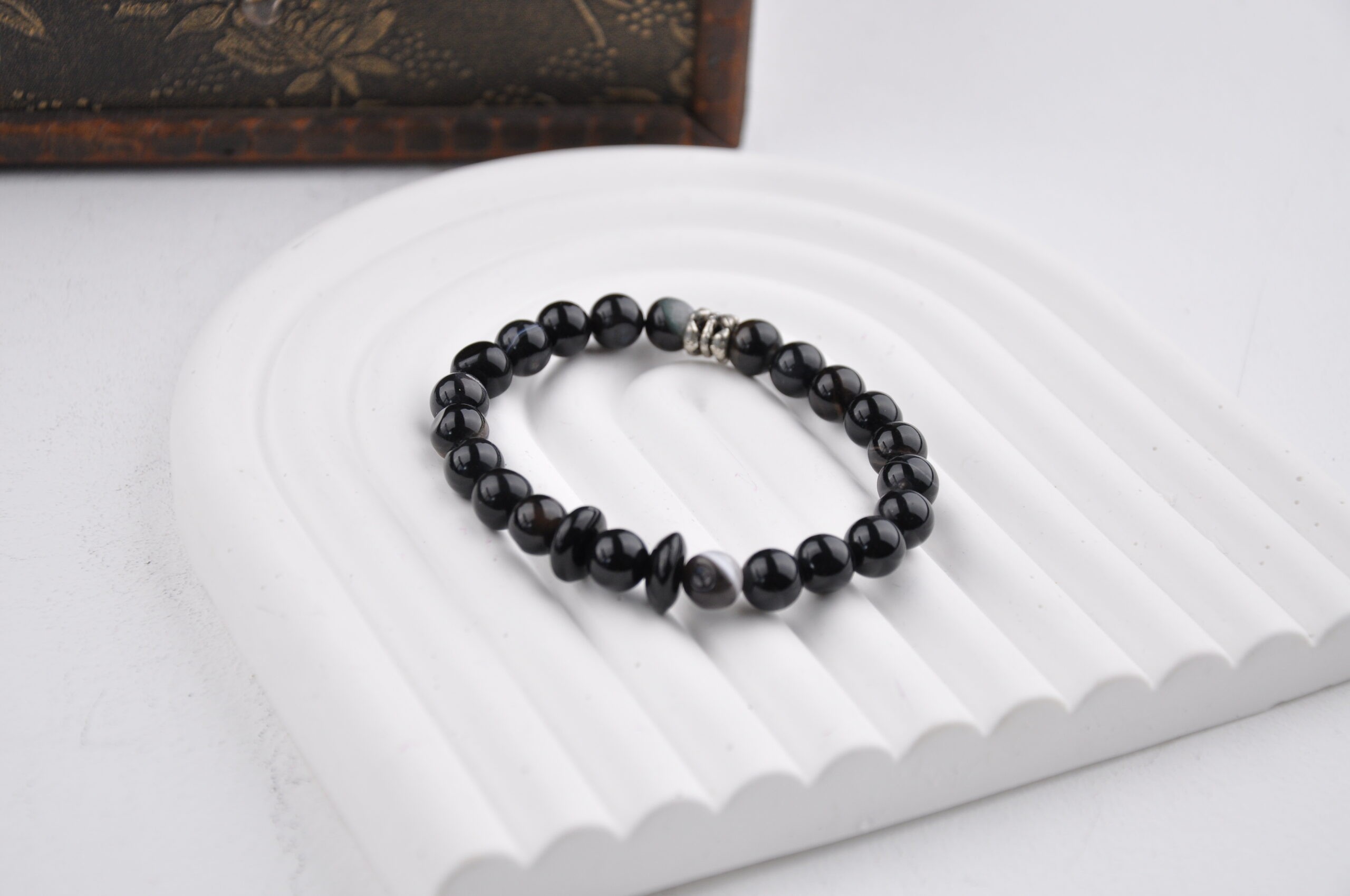 10 MM Akik Unisex Doğal Taş Bileklik