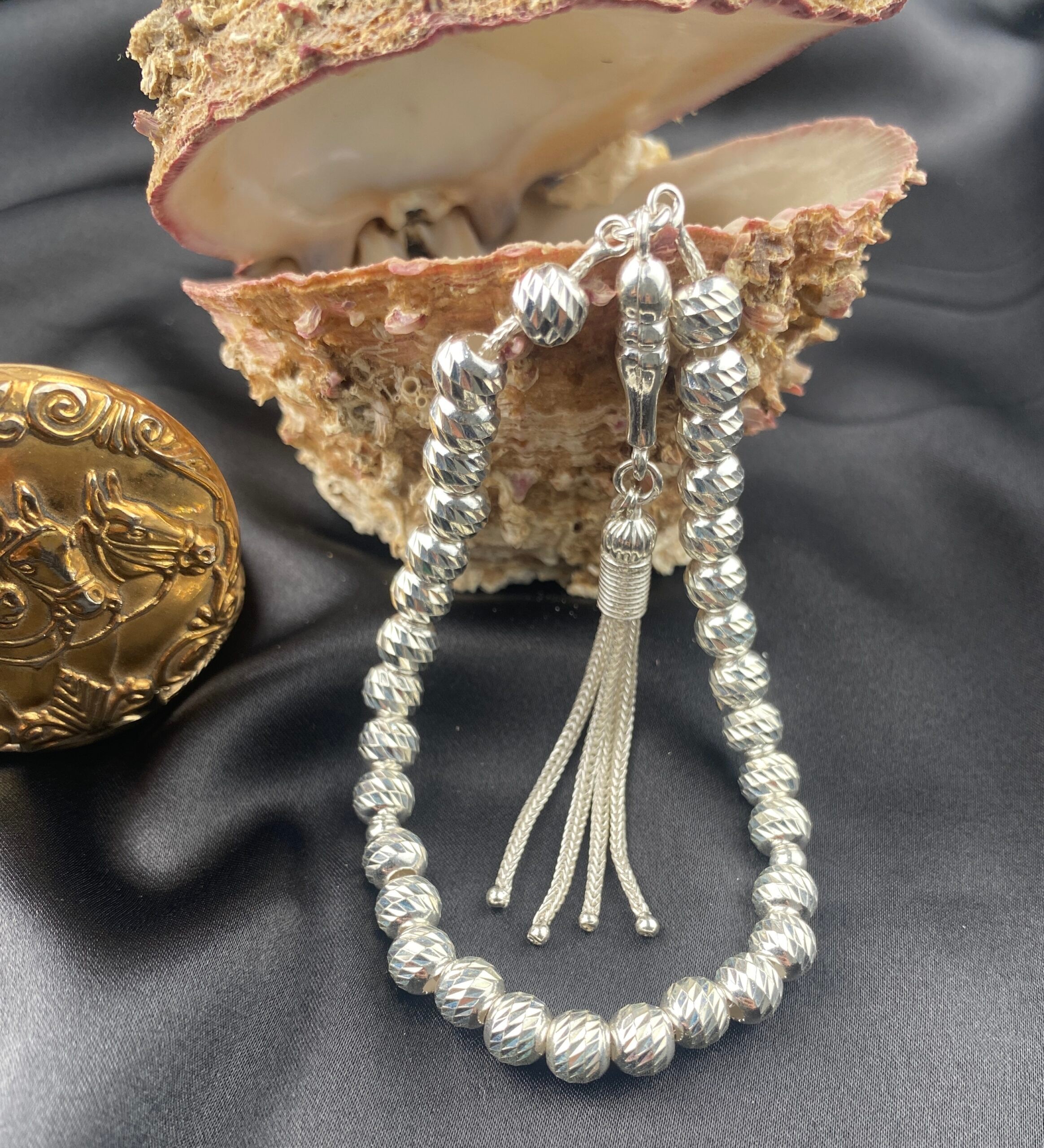 925 Ayar Erkek Küre Kesim Gümüş (Silver) Tesbih
