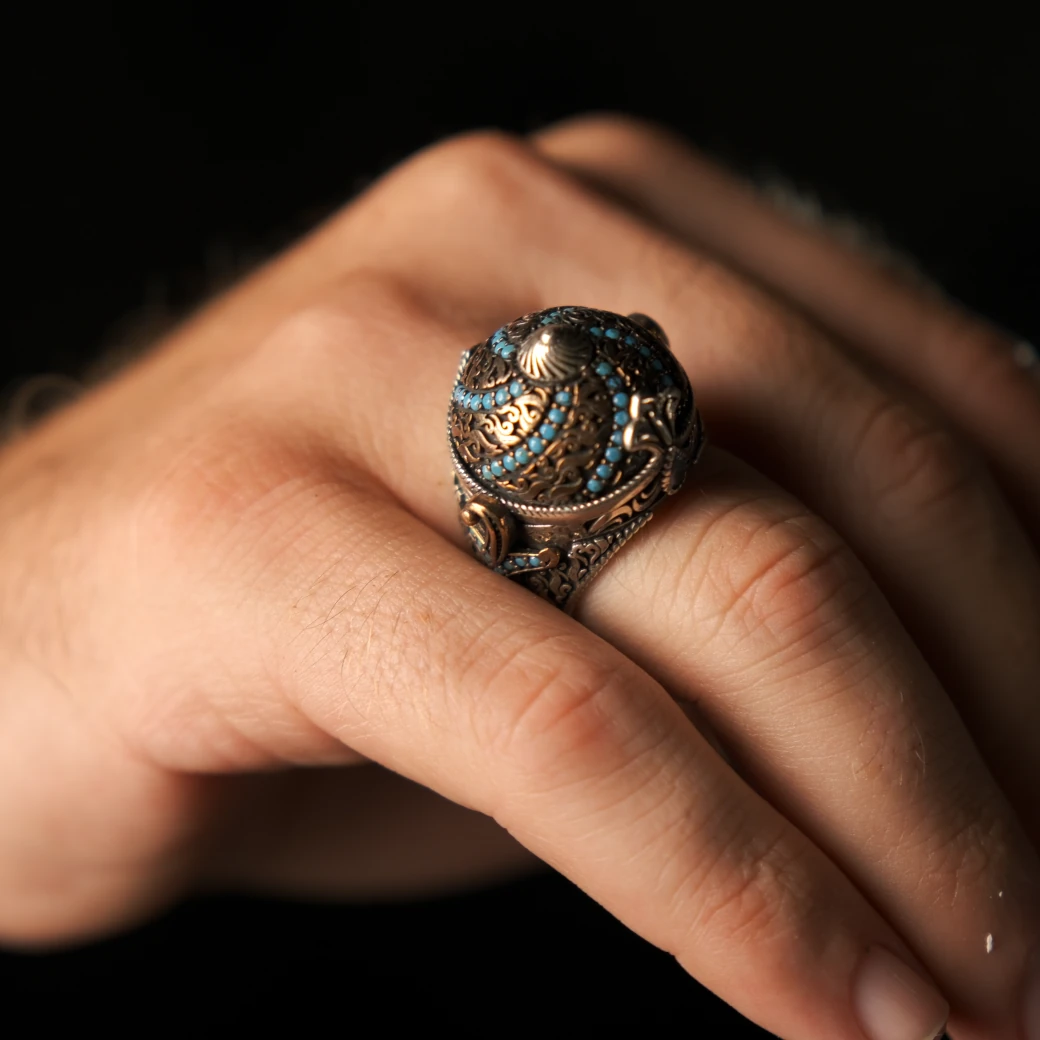 Usta İşi Hançer Motifli 925 Ayar Gümüş Yüzük