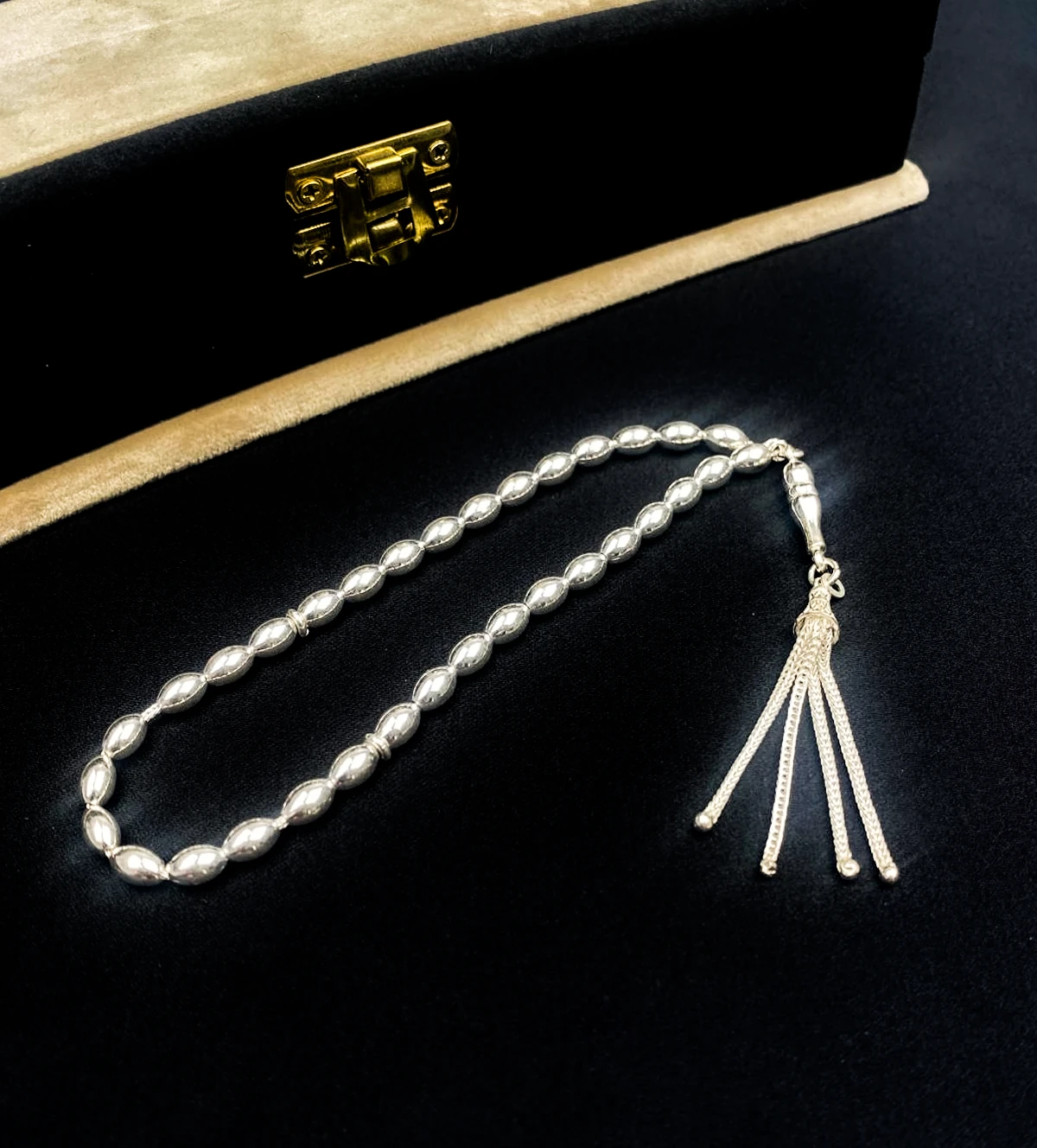 925 Ayar Arpa Kesim Gümüş (SİLVER) Tesbih