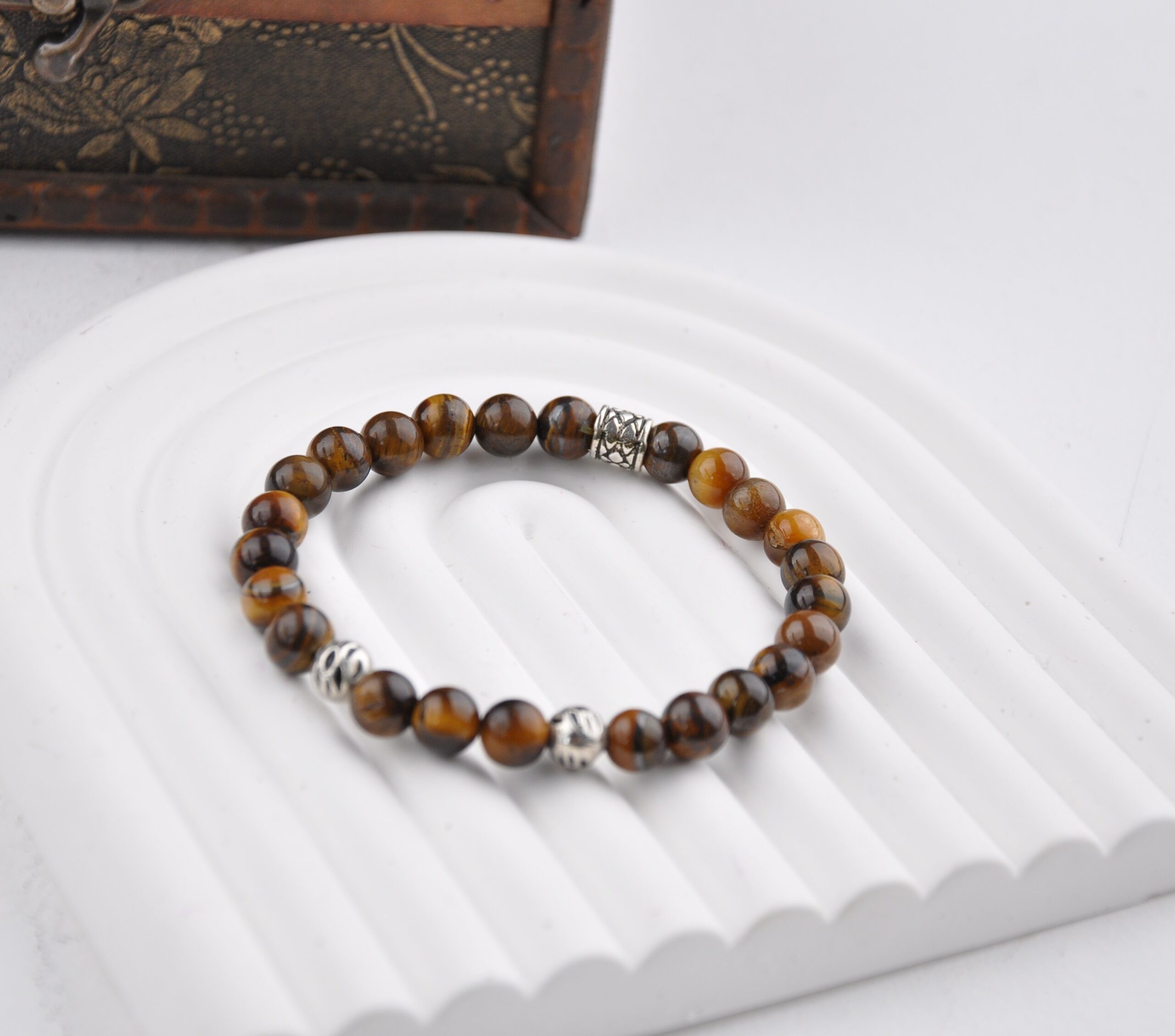 10 MM Kaplan Gözü Unisex Doğal Taş Bileklik