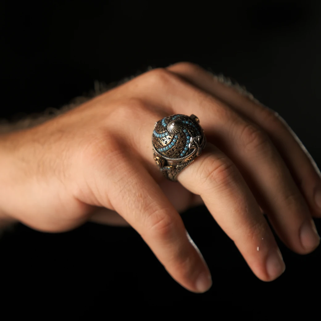 Usta İşi Hançer Motifli 925 Ayar Gümüş Yüzük