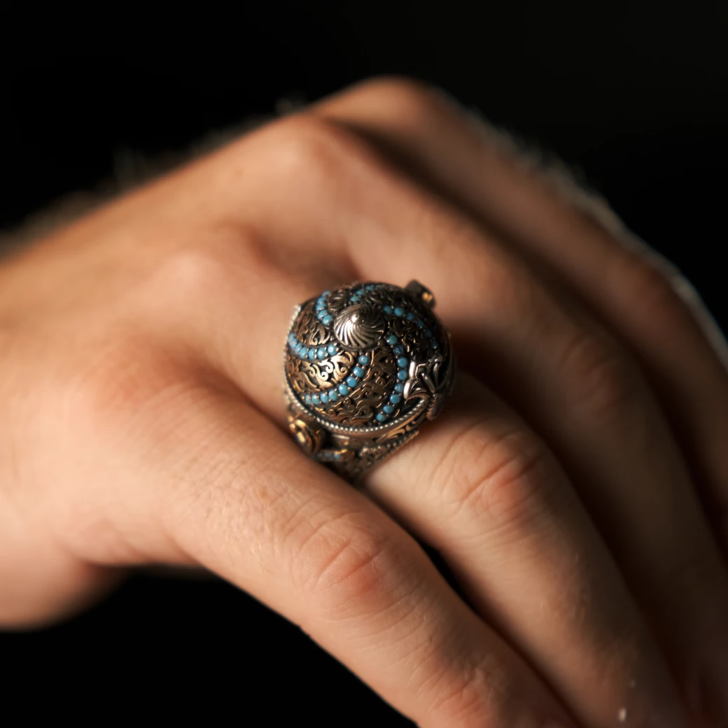 Usta İşi Hançer Motifli 925 Ayar Gümüş Yüzük