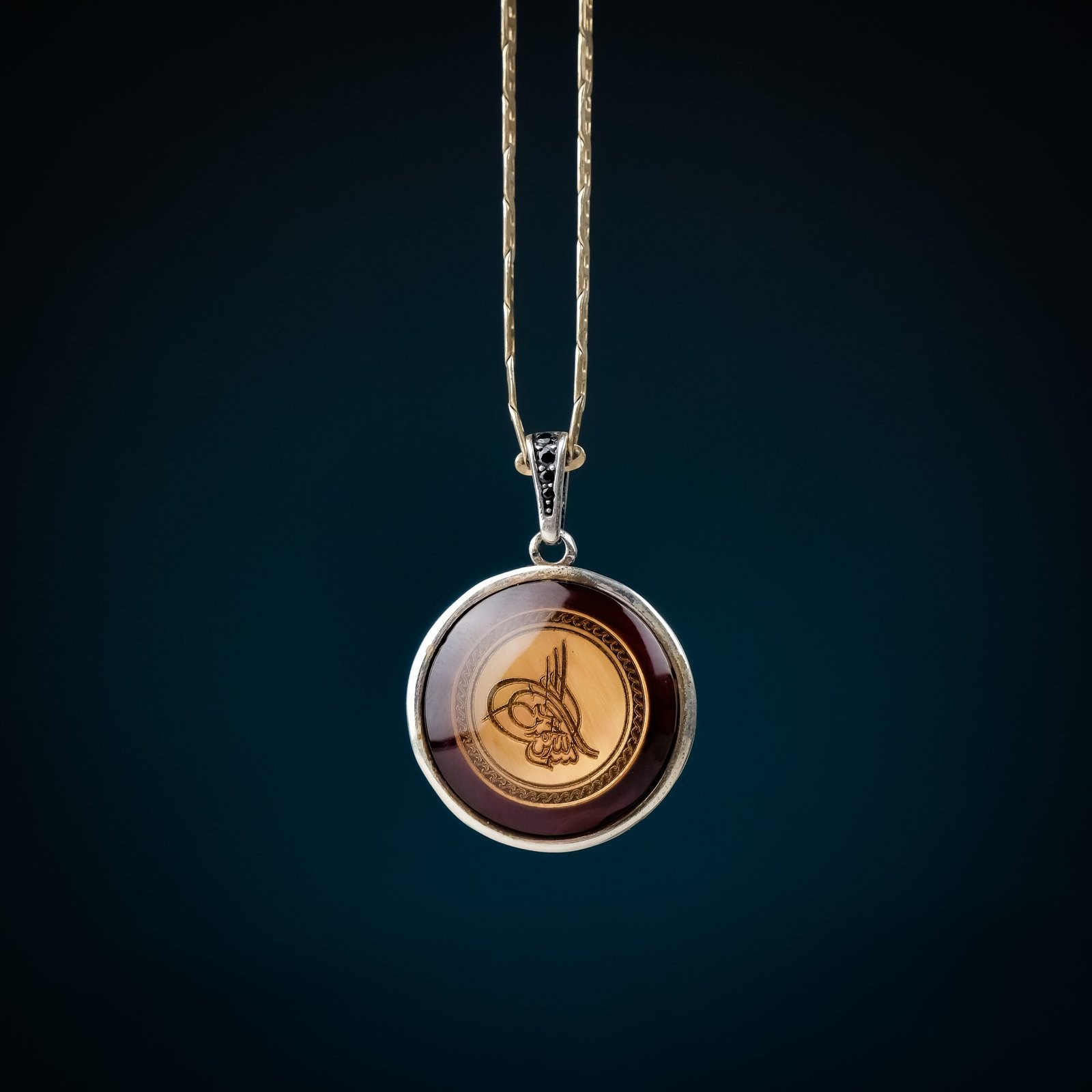 Osmanlı Tuğra 925 Ayar Erkek Gümüş (Silver) Kolye