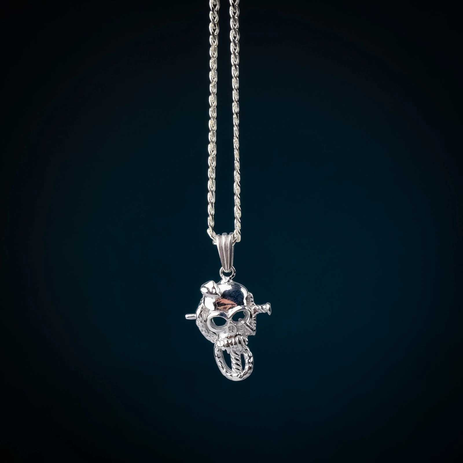 925 Ayar Erkek Gümüş (Silver) Kuru Kafa Kolye