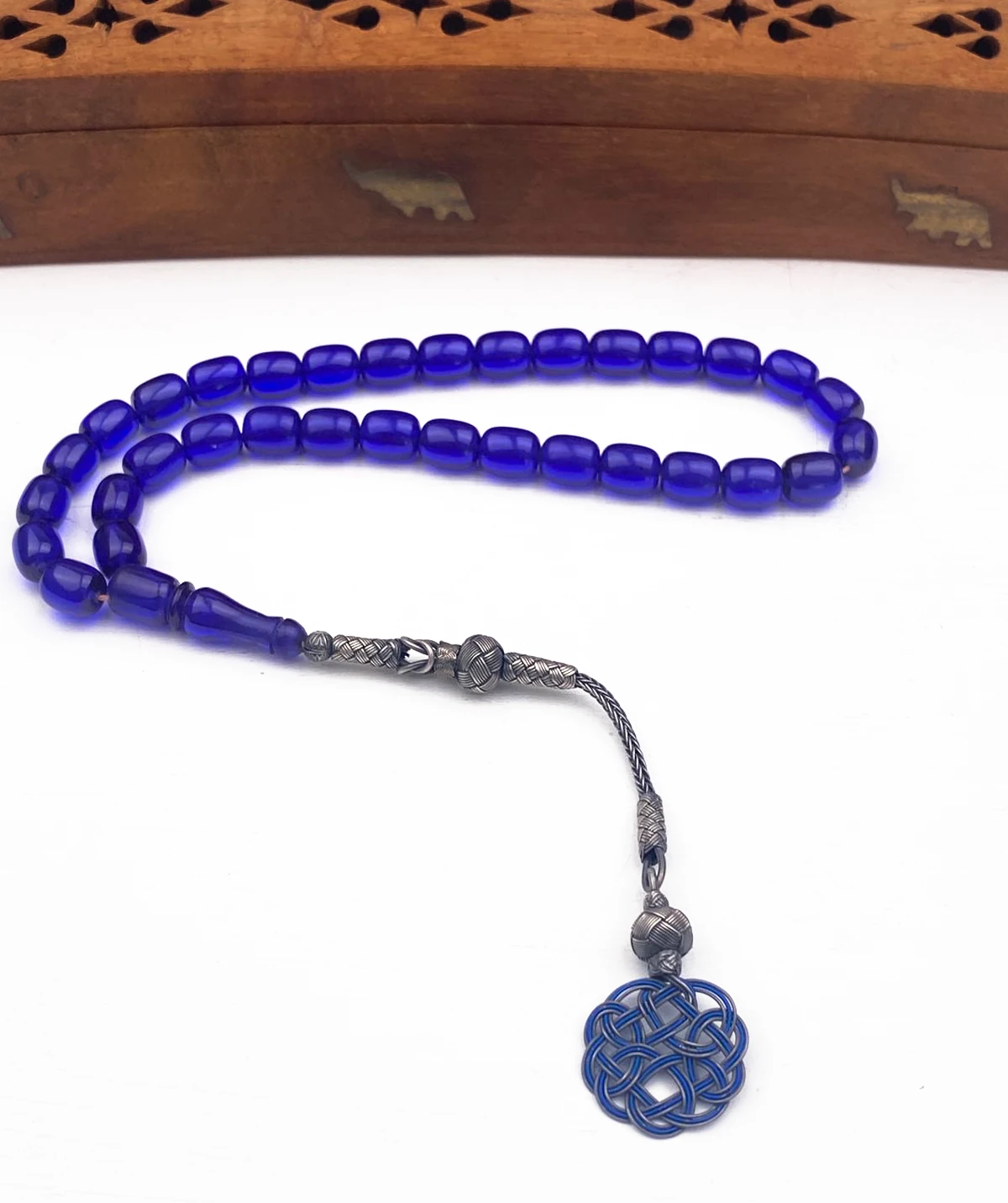 1000 Ayar Kazaz Püsküllü Kapsül Kesim Sıkma Kehribar Tesbih