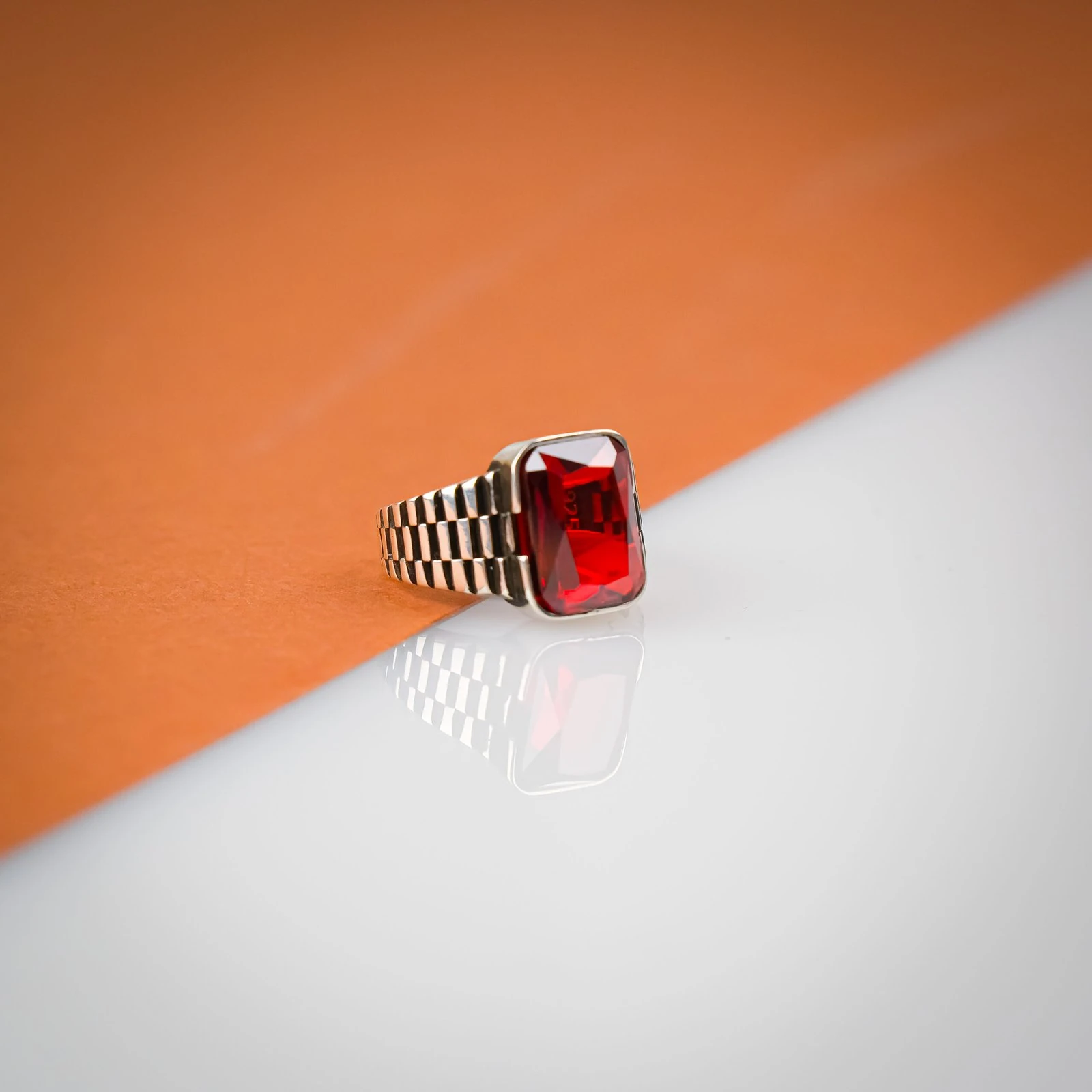 Zirkon Taşlı 925 Ayar Erkek Gümüş (Silver) Yüzük