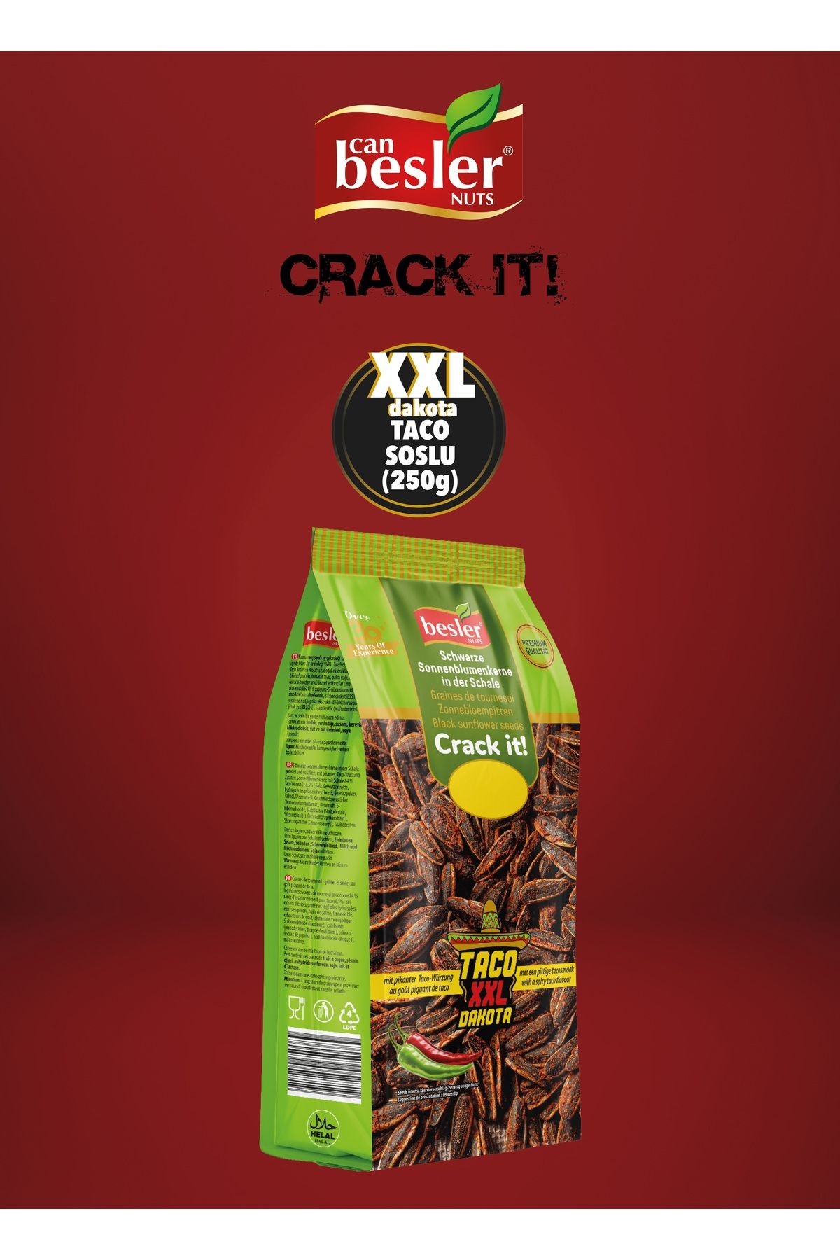 Xxl Siyah Ay Çekirdeği Jumbo 250 Gr. Taco Soslu.