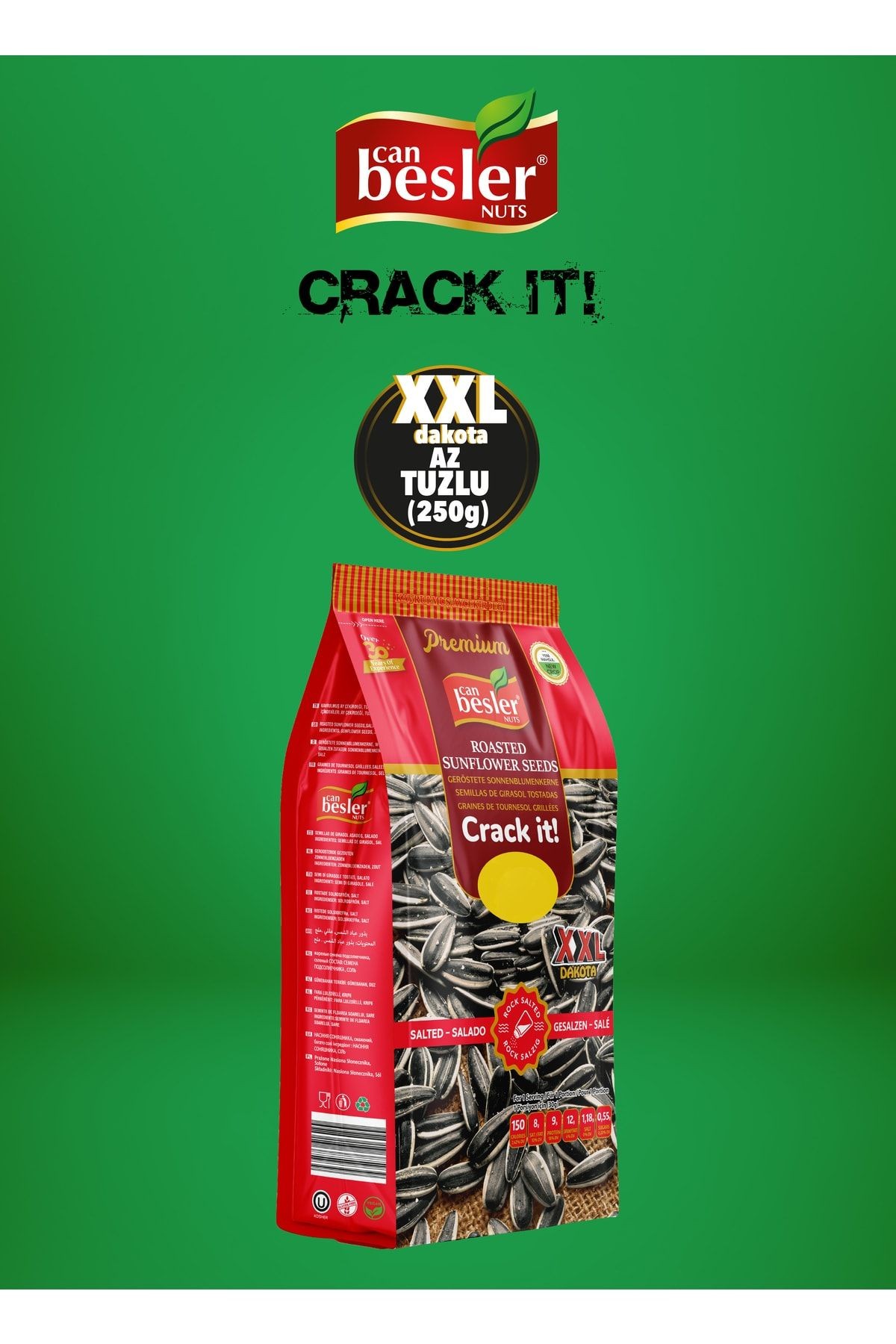 XXL Siyah Ay Çekirdeği Jumbo 250 Gr. Az Tuzlu.