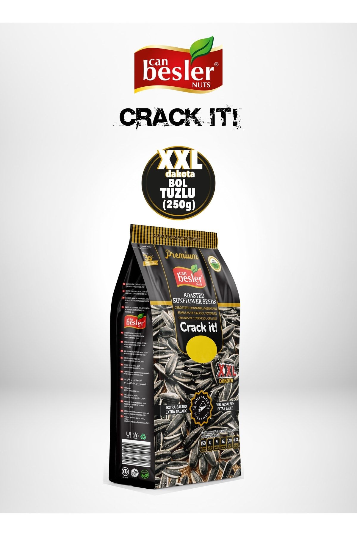 XXL Siyah Ay Çekirdeği Jumbo 250 Gr. Bol Tuzlu.