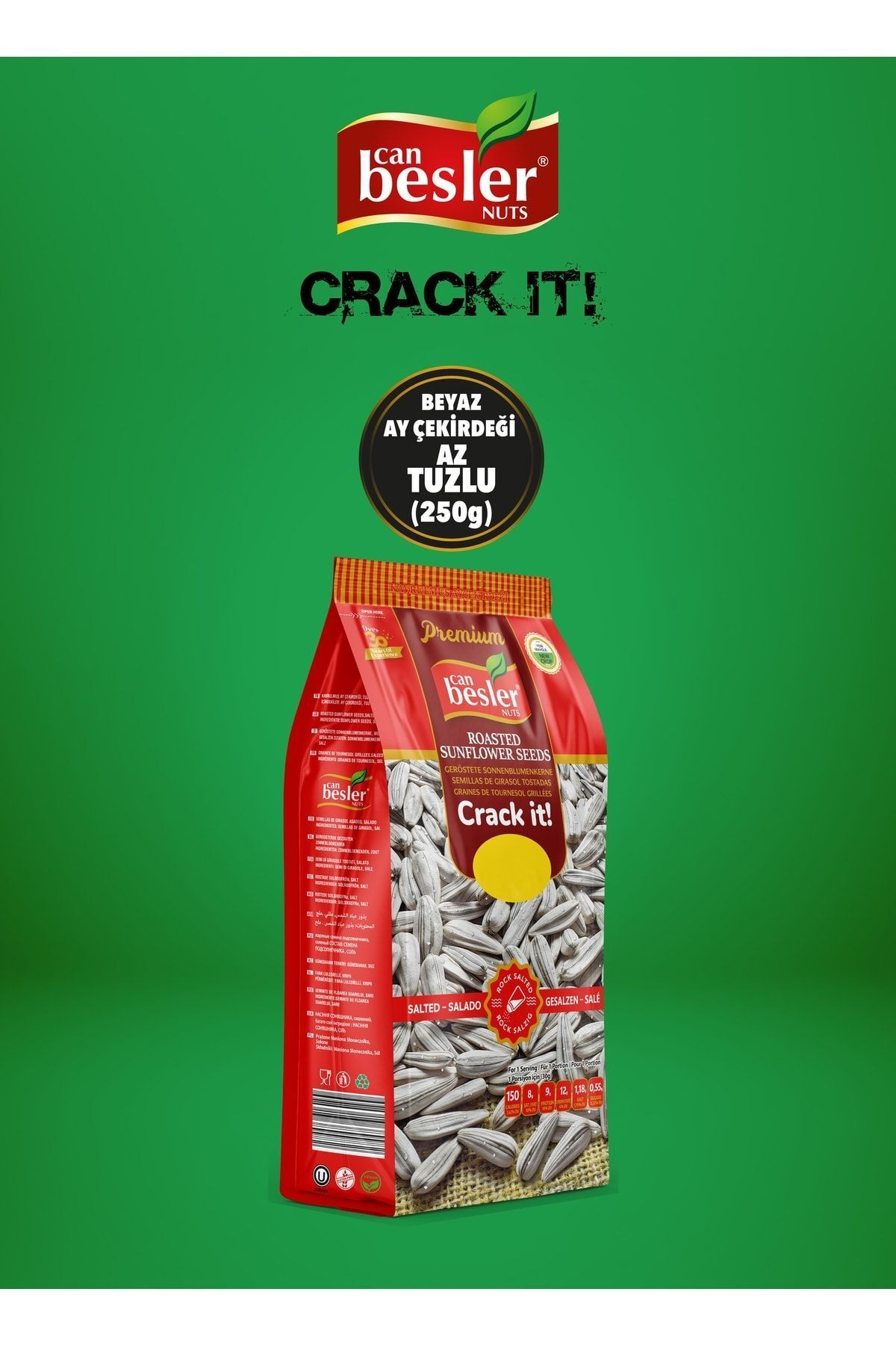 Beyaz Ay Çekirdeği Jumbo 250 Gr. Az Tuzlu.