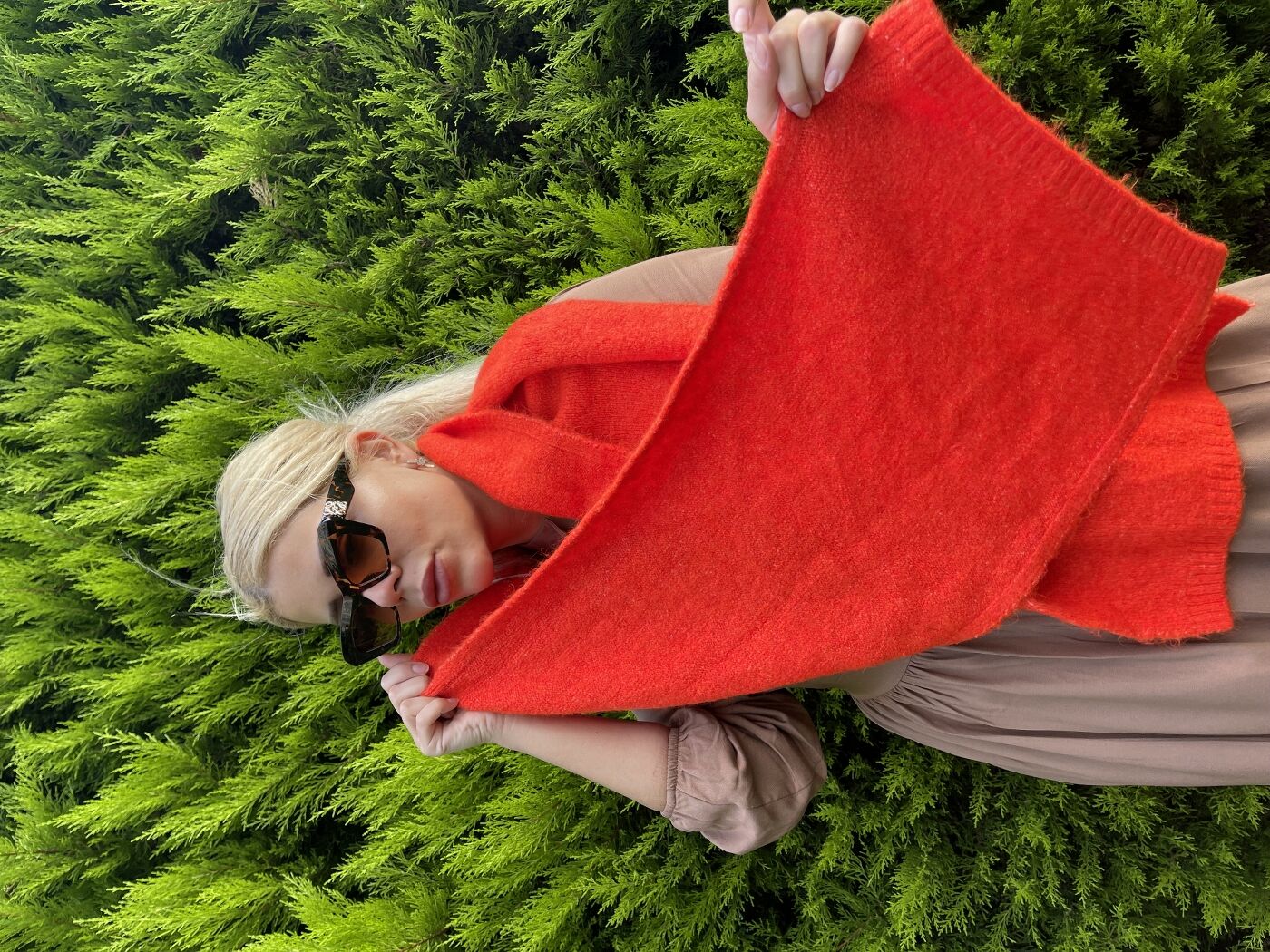 Nar çiçeği Yün Şal