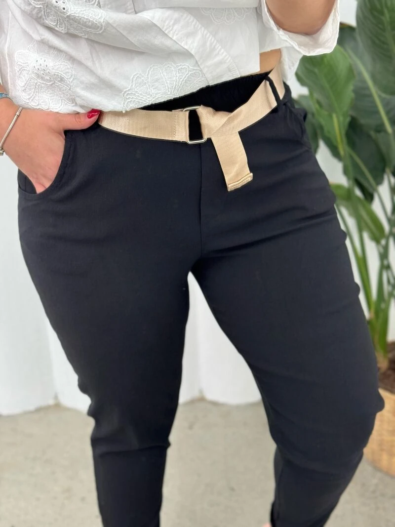 PARLAK TOKALI KEMERLİ İTALYAN PANTOLON