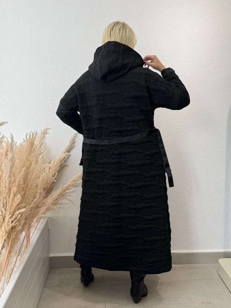 DOKUMA KUMAŞ ŞAL YAKA KABAN