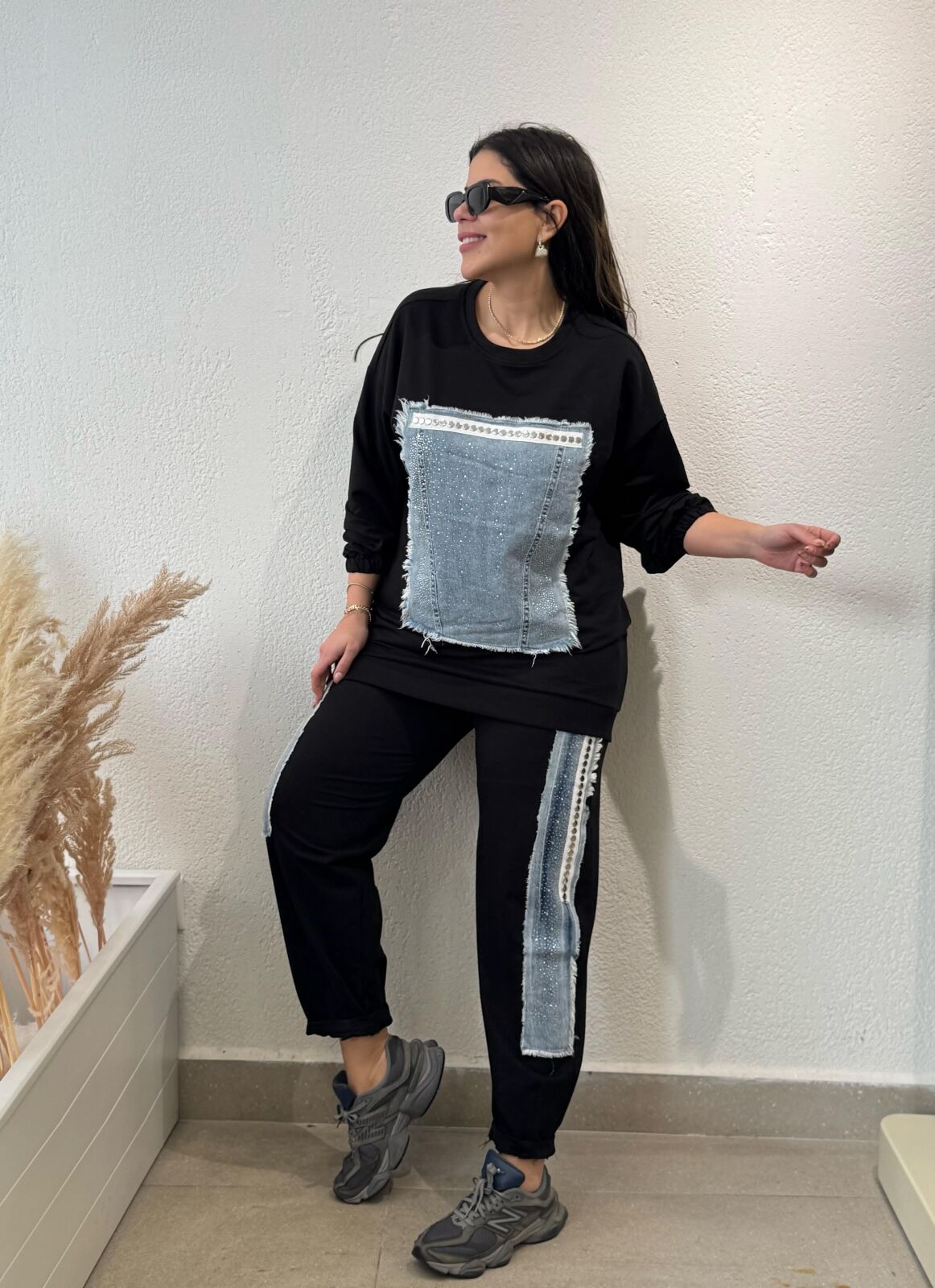 TAŞ VE JEAN DETAYLI MODAL TAKIM