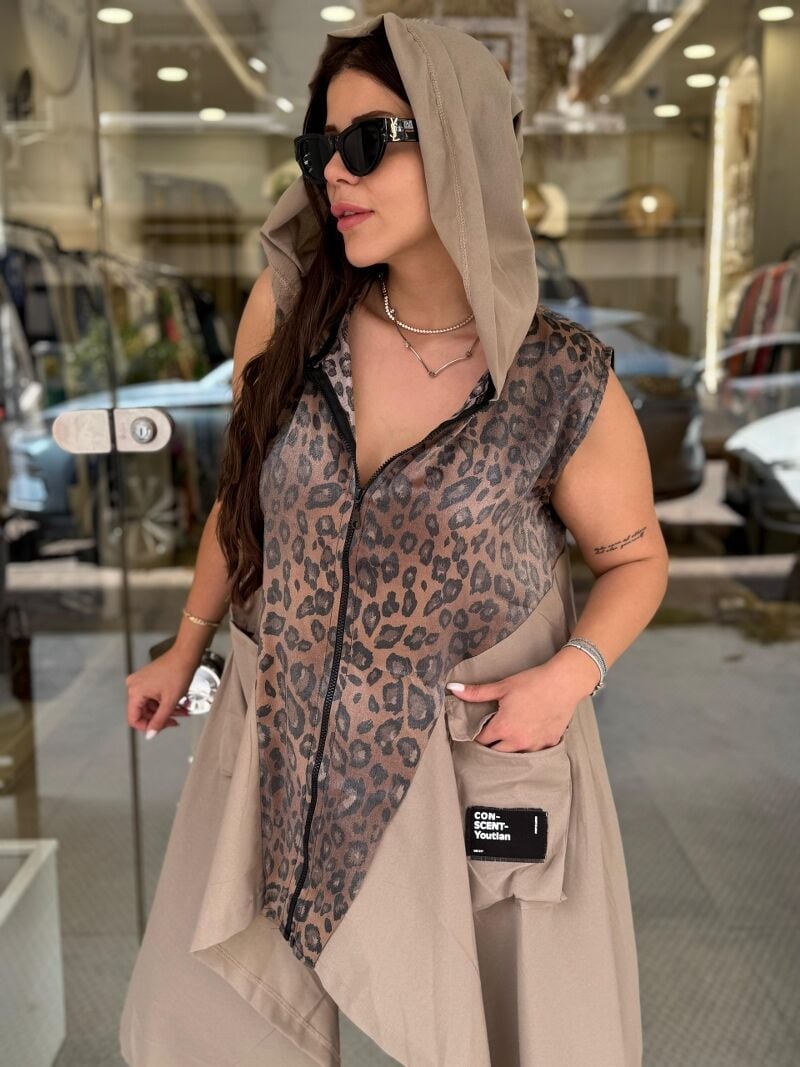 LEOPARD TASARIM YELEK