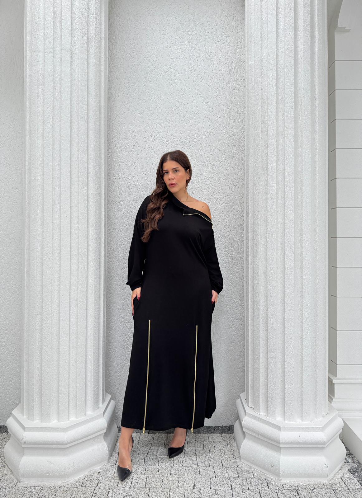 İKİ İPLİK FERMUAR DETAY ELBİSE