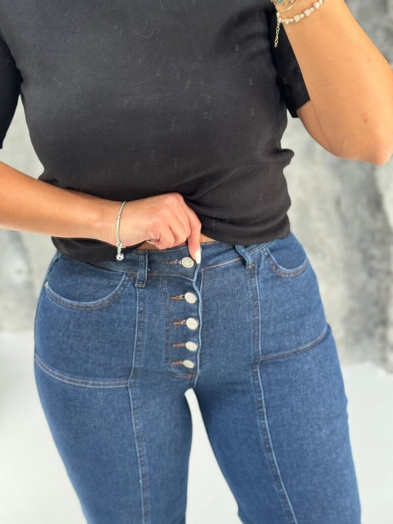 DÜĞMELİ LİKRALI JEAN