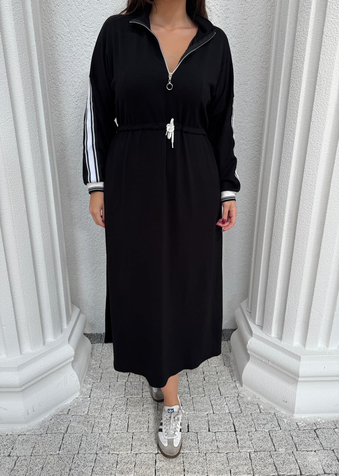 BELDEN BEYAZ İPLİ OYSH MODAL ELBİSE