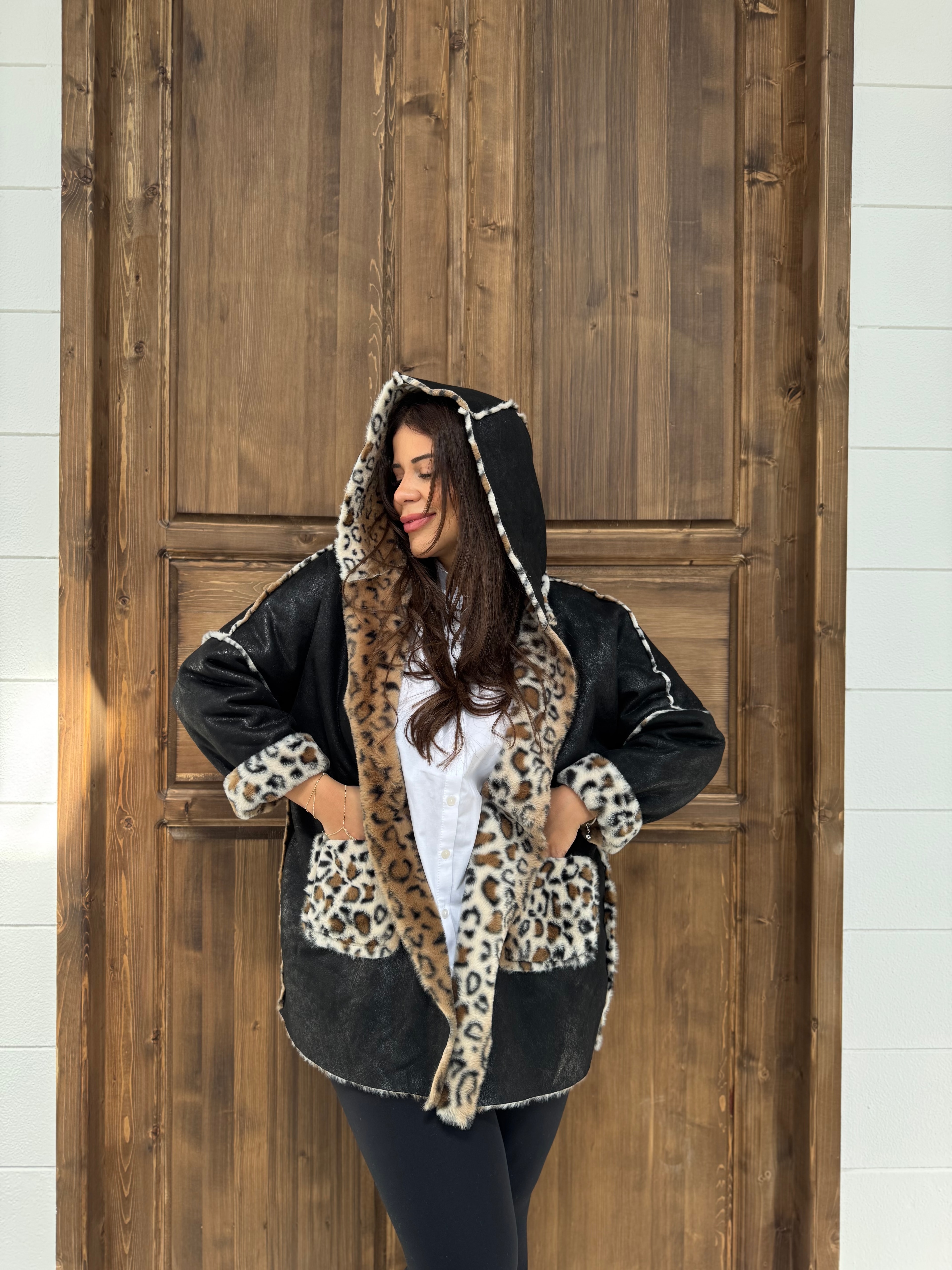 ÇİFT TARAFLI İTALYAN LEOPAR KABAN
