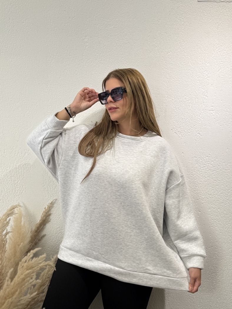 ŞARDONLU DÜZ RENK  SWEAT ÜÇ İPLİK