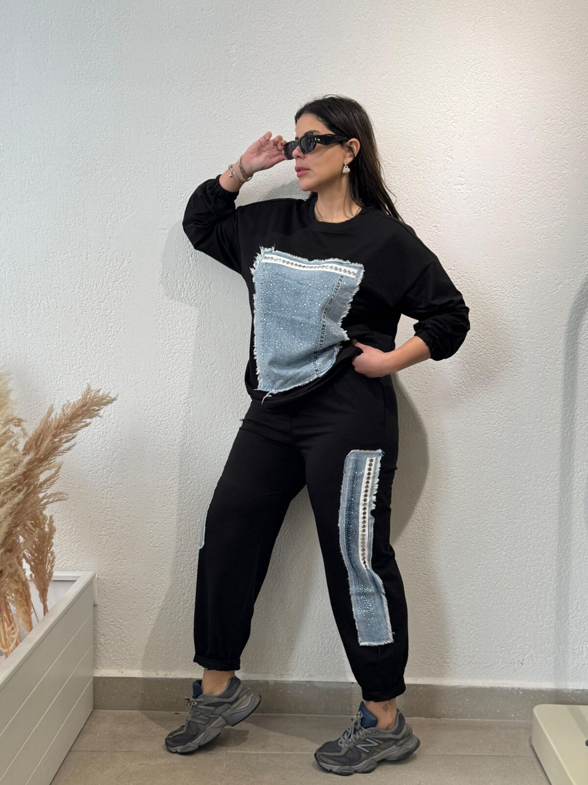 TAŞ VE JEAN DETAYLI MODAL TAKIM