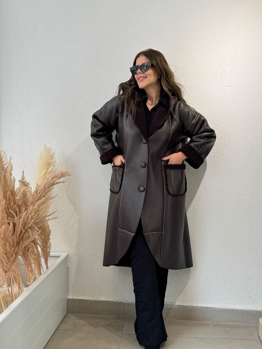 DERİ MONT UZUN KAHVE