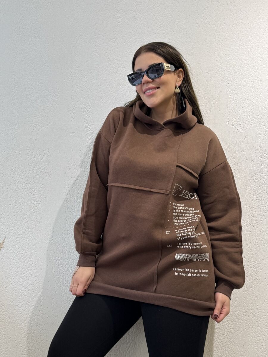 Mercı Sweatshirt Kahverengi