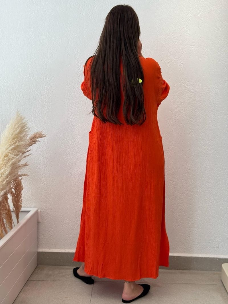 PAMUKLU ALVARLI CEP ELBİSE