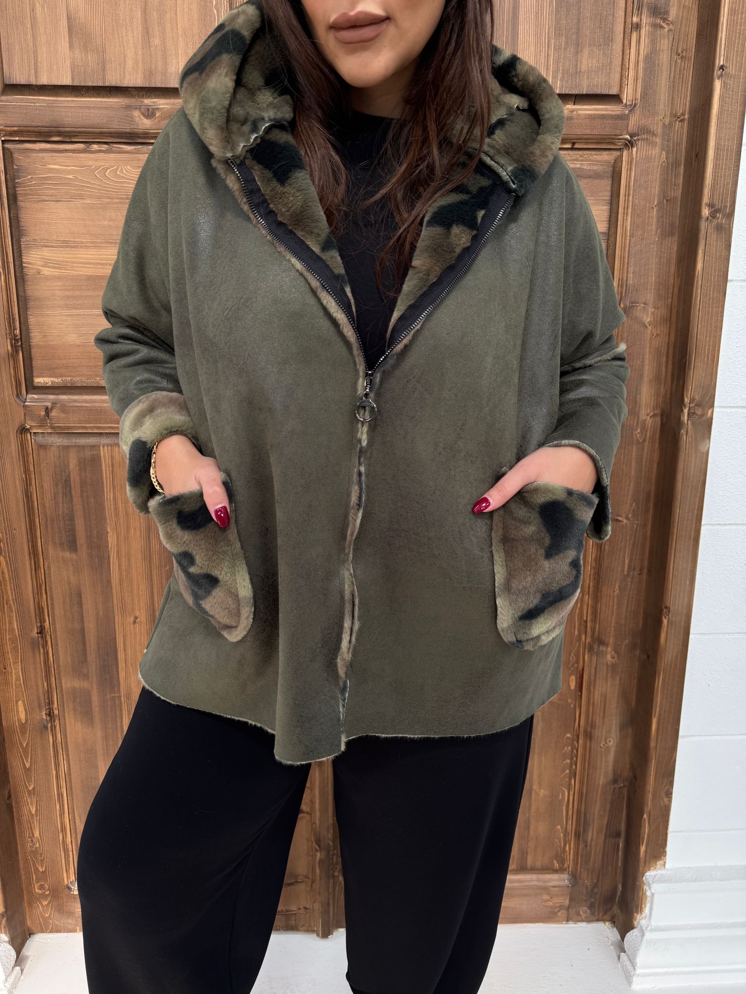 KAMUFLAJ DESEN İÇİ POLARLI KABAN