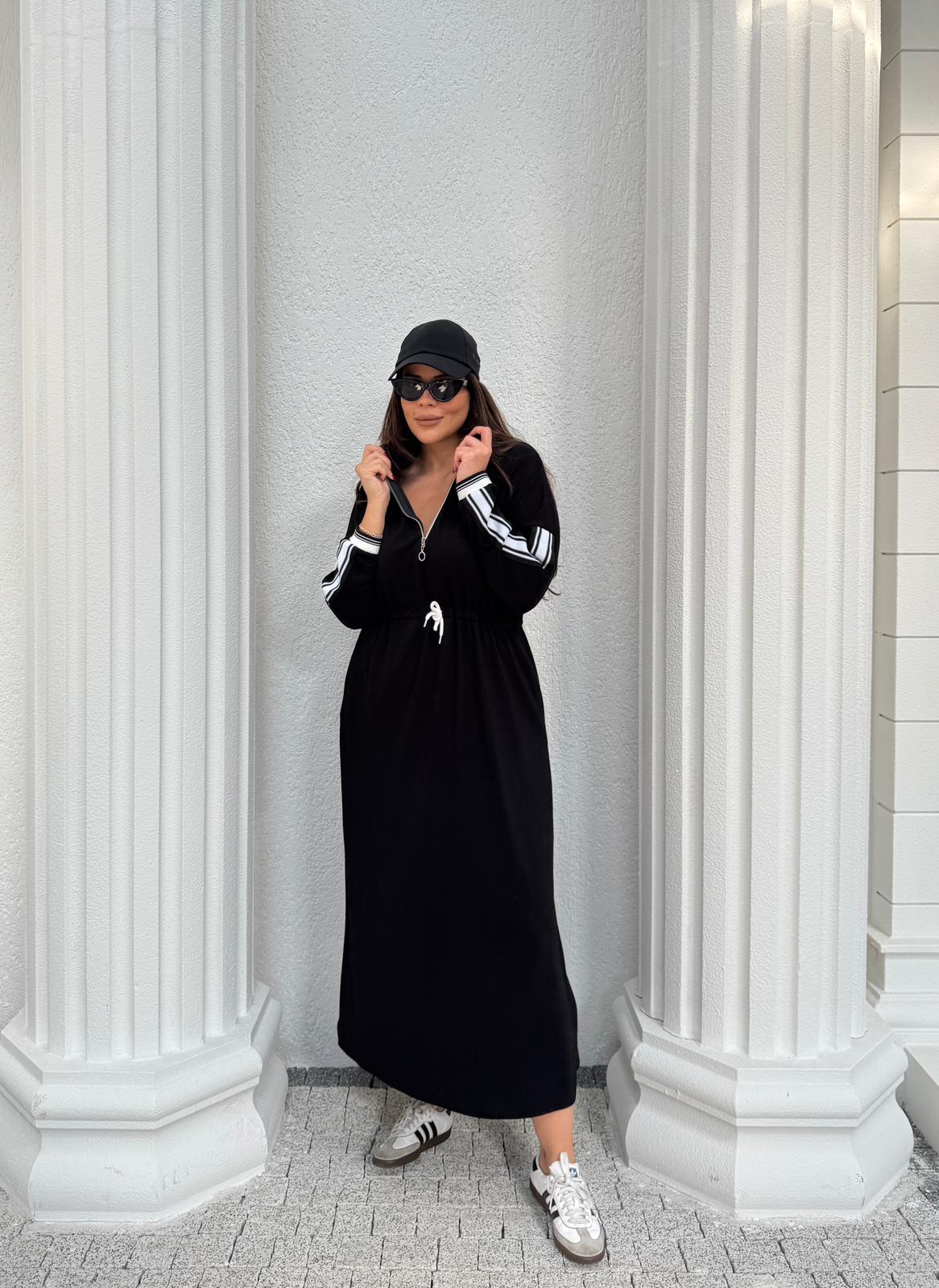 BELDEN BEYAZ İPLİ OYSH MODAL ELBİSE