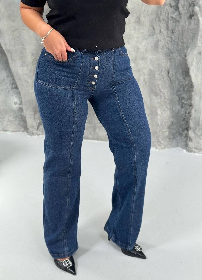 DÜĞMELİ LİKRALI JEAN