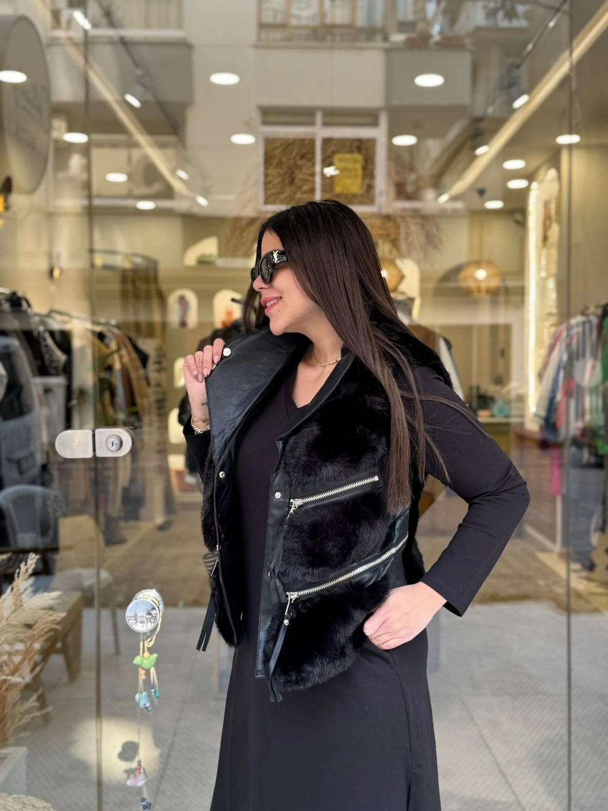 KÜRKLÜ DERİ YELEK