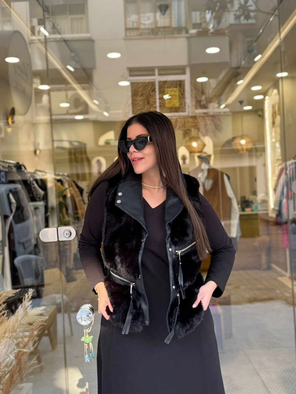 KÜRKLÜ DERİ YELEK