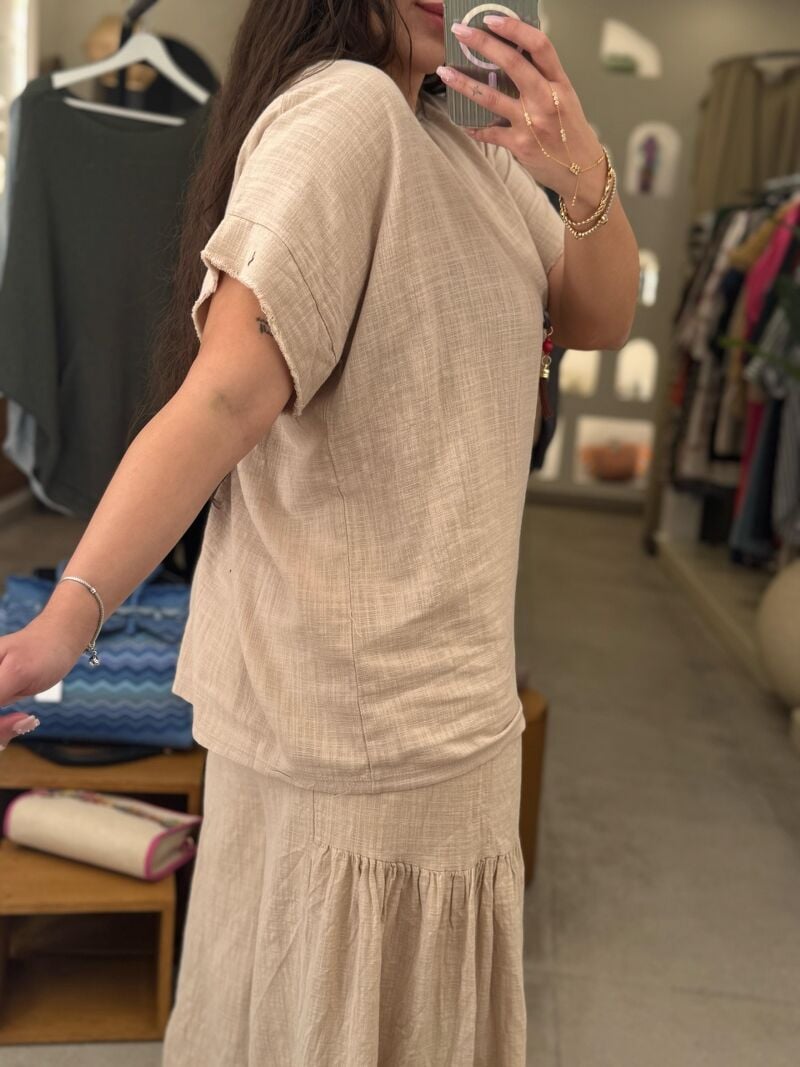 KOLYELİ KISA KOLLU BLUZ