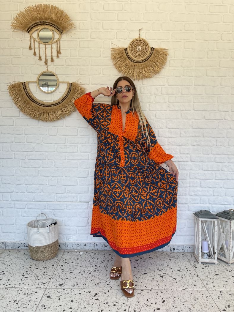 Tegan Turuncu Elbise