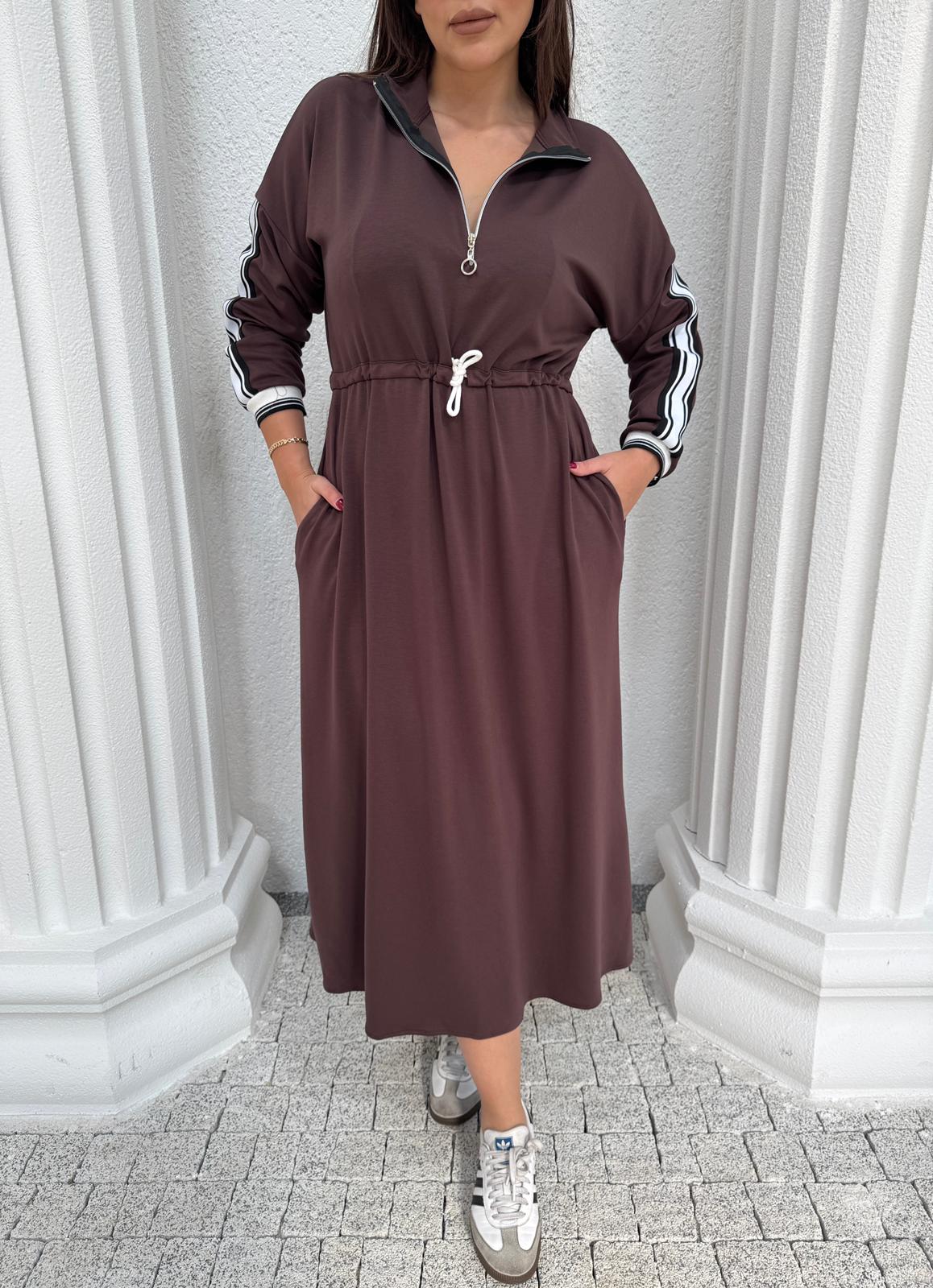 BELDEN BEYAZ İPLİ OYSH MODAL ELBİSE