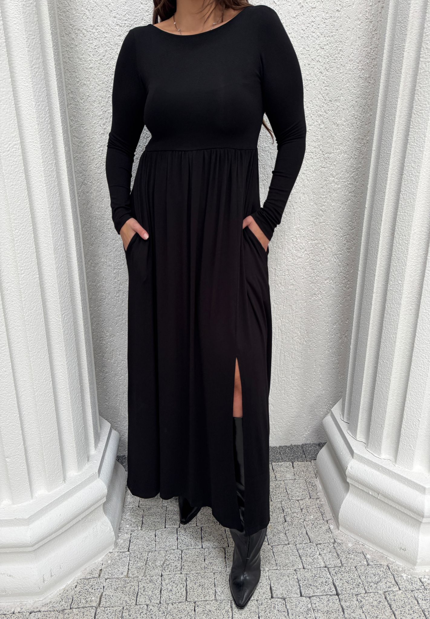 ÇELİK TRİKO BANTLI ELBİSE