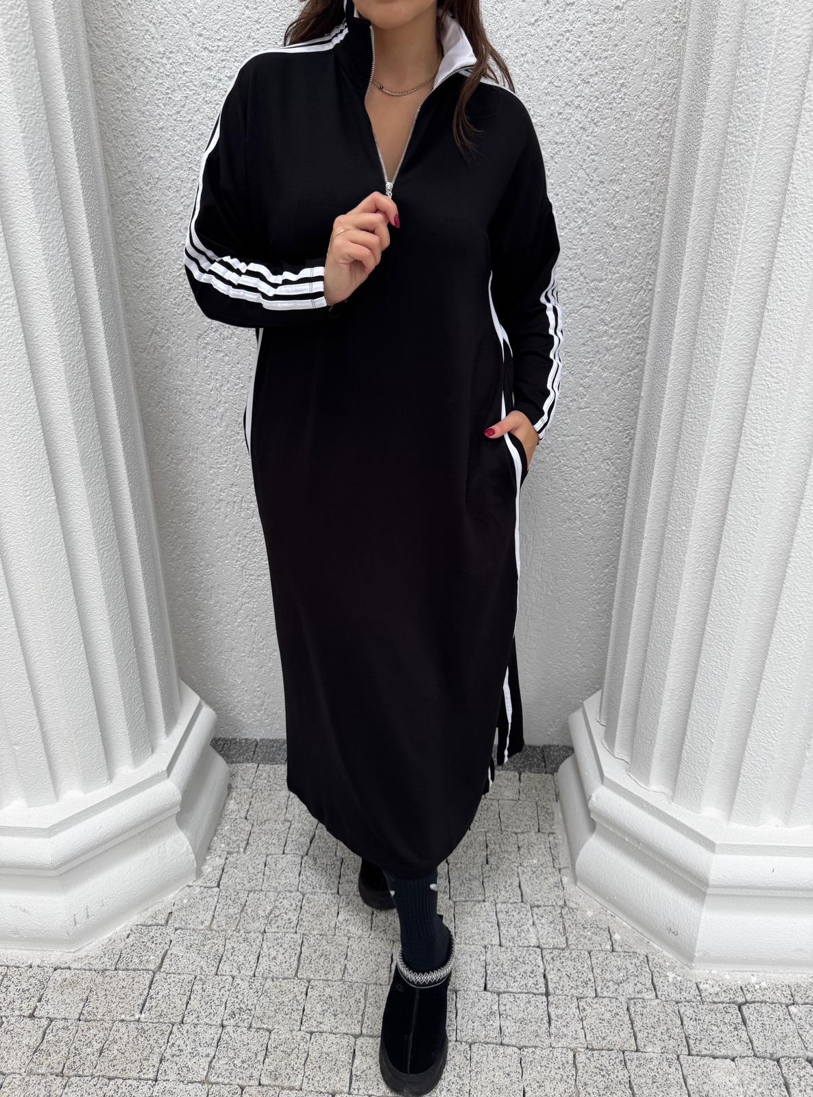 ŞERİTLİ SWEAT ELBİSE