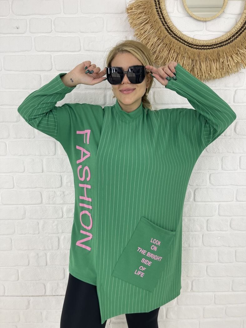 Asimetrik Tunik Yeşil