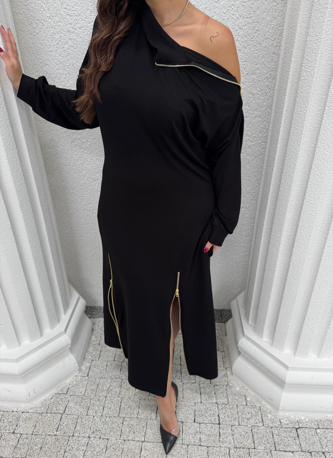 İKİ İPLİK FERMUAR DETAY ELBİSE