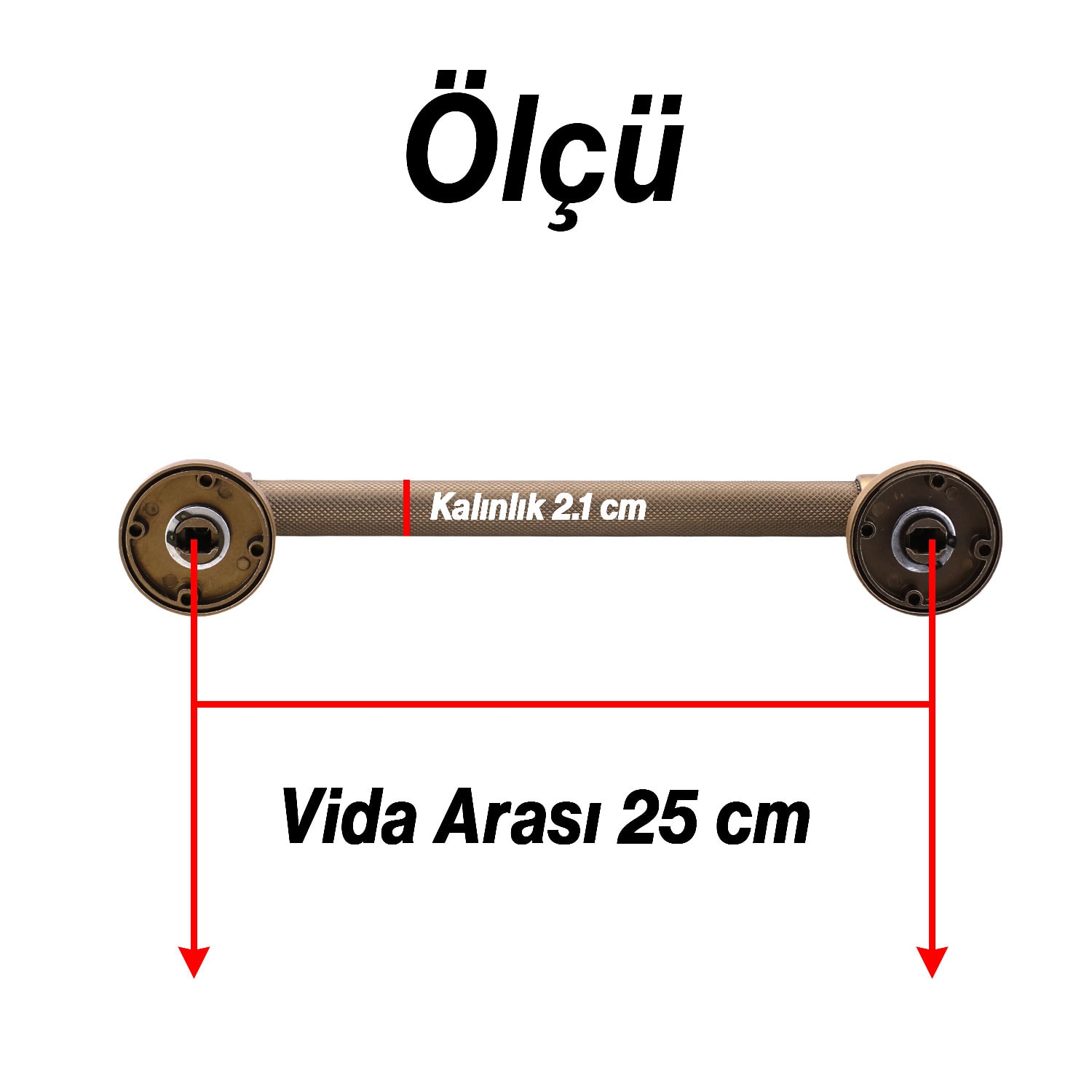 Punch Mat Antik Sarı 25 cm Sürgülü Kapı Çekme Kolu Tutma Kulpu Kulbu Çelik Dış Kapı Tutamağı Kol