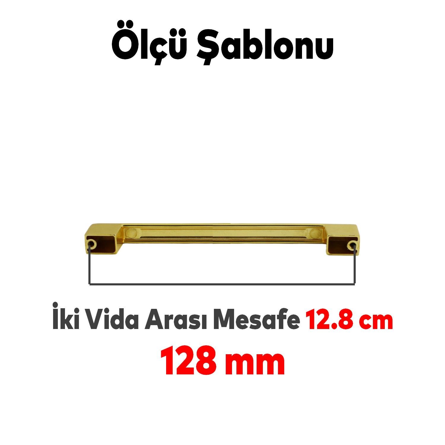 Gölcük Mobilya Mutfak Dolabı Çekmece Dolap Kapak Kulpu Kulbu Altın Gold 128 mm Metal Kulp