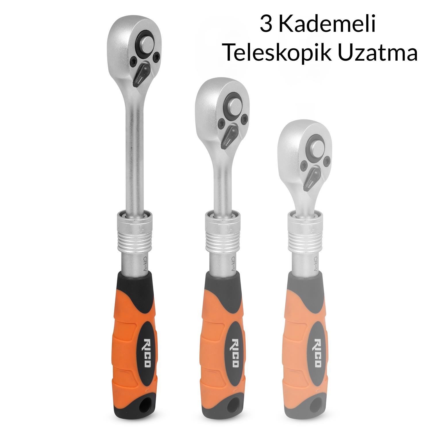 Rico 013-KK1272 1/2 Uzatmalı Cırcır Kolu 72 Diş