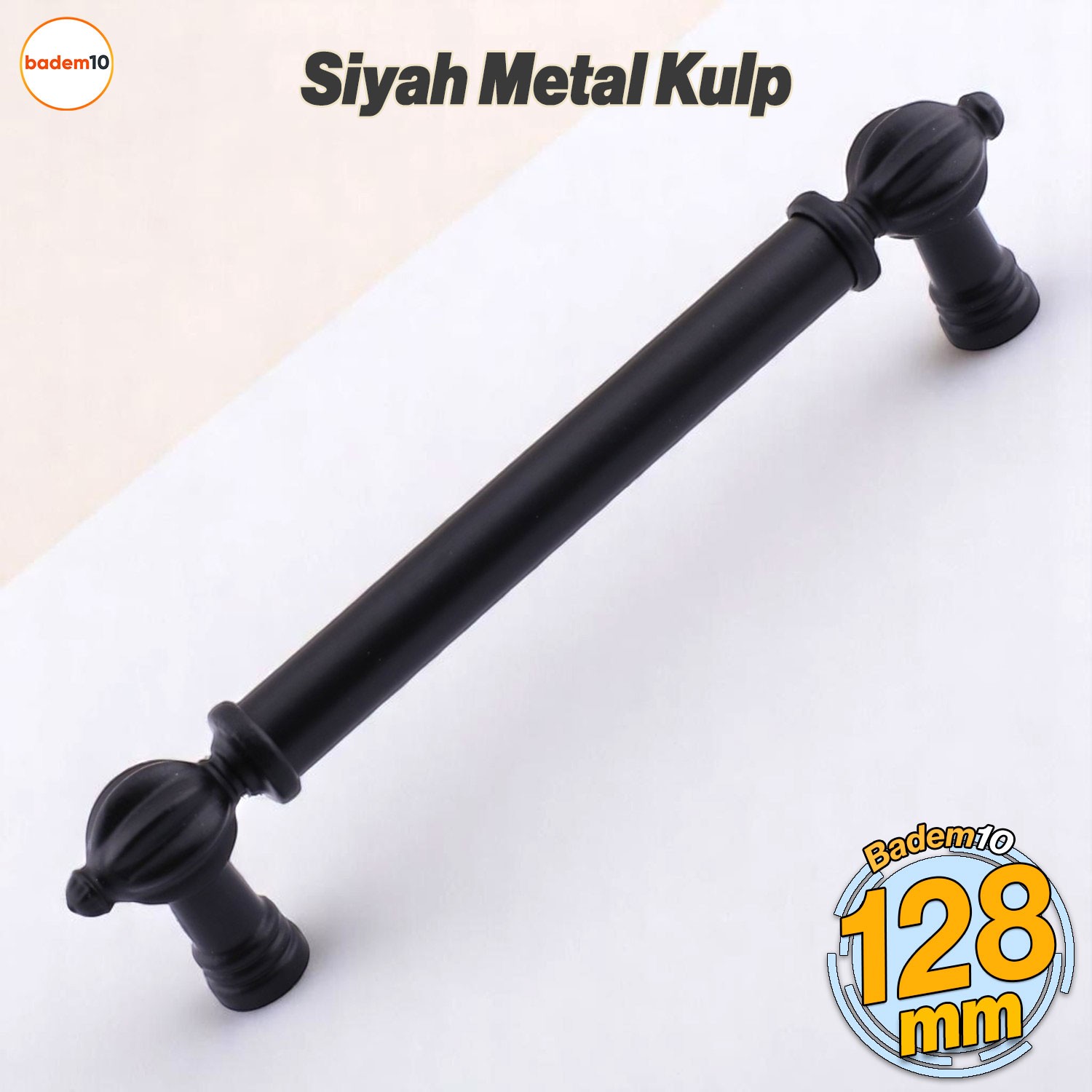 Defne Metal Siyah Kulp 128 mm Mobilya Çekmece Mutfak Dolabı Dolap Kapak Kulpları Kulb Kulpu