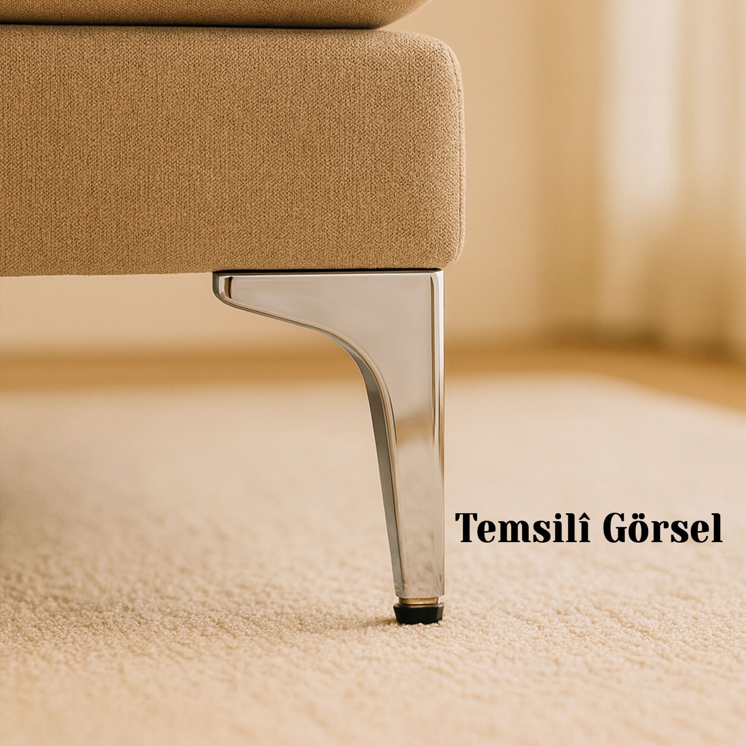 Dekor 17 cm Krom Gümüş Metal Mobilya Ayağı Dayanıklı Modern Tasarım Koltuk Sehpa Masa TV Ünitesi