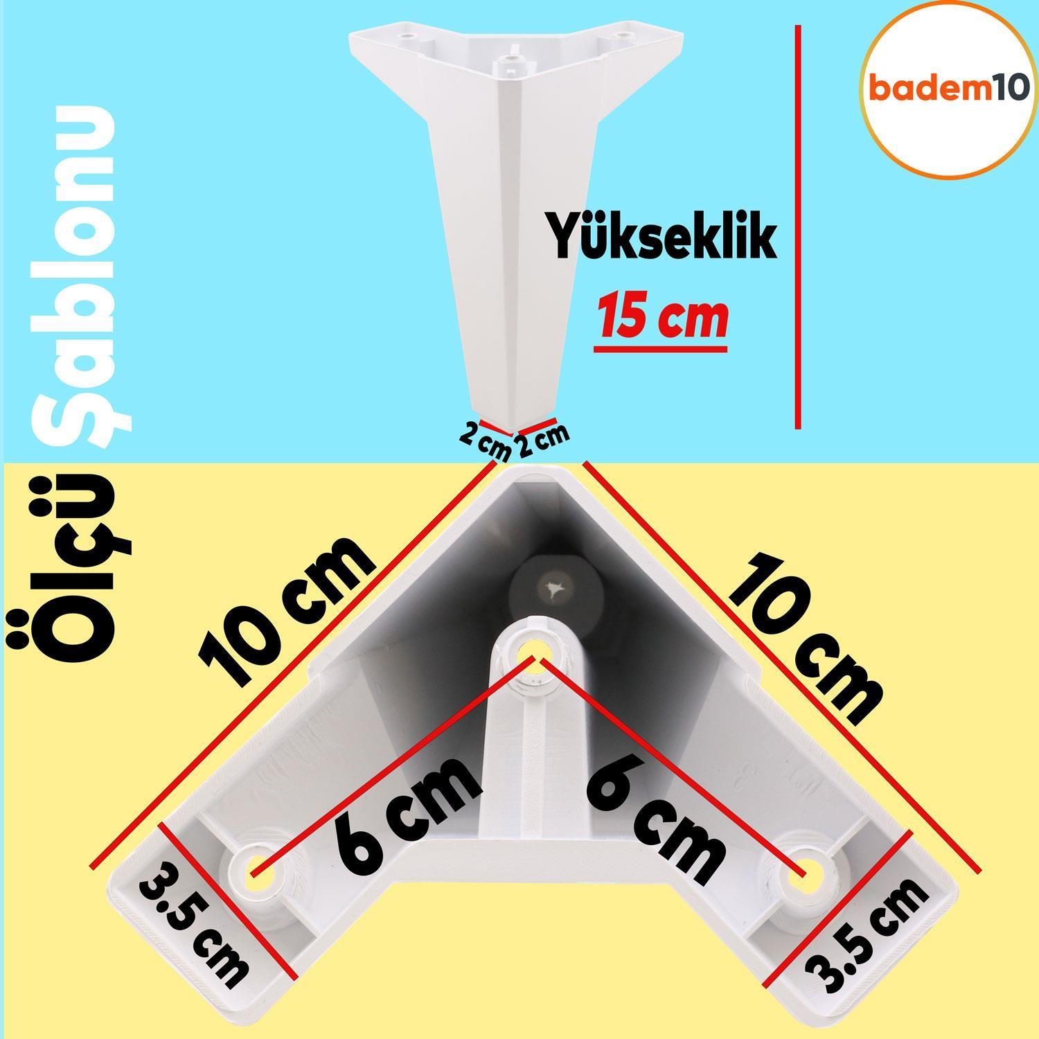 20'li Set Sedir Lüks Mobilya Kanepe Koltuk TV Ünitesi Yükseltici Destek Ayağı Ayakları 15 cm Beyaz